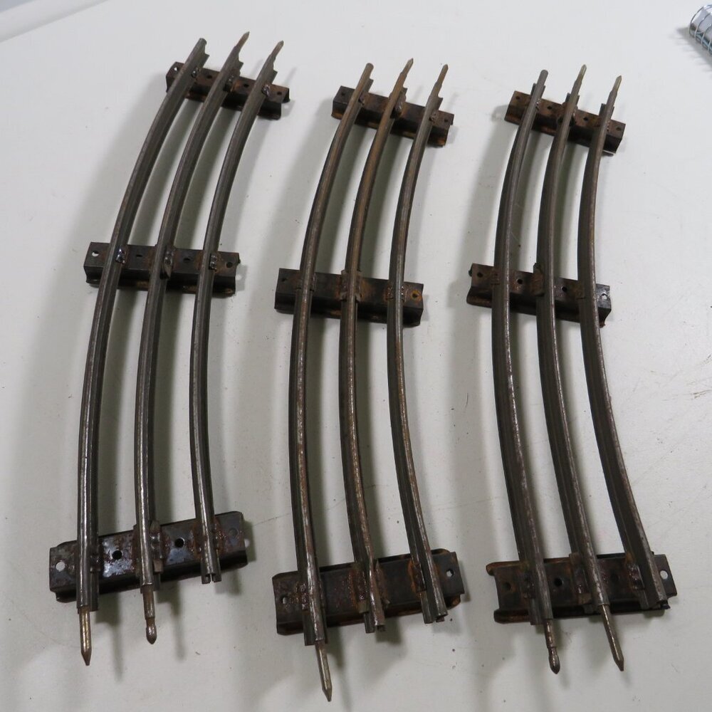 Pre-WWII 1930s Lionel Train Track #4 (3) pieces METAL railroad